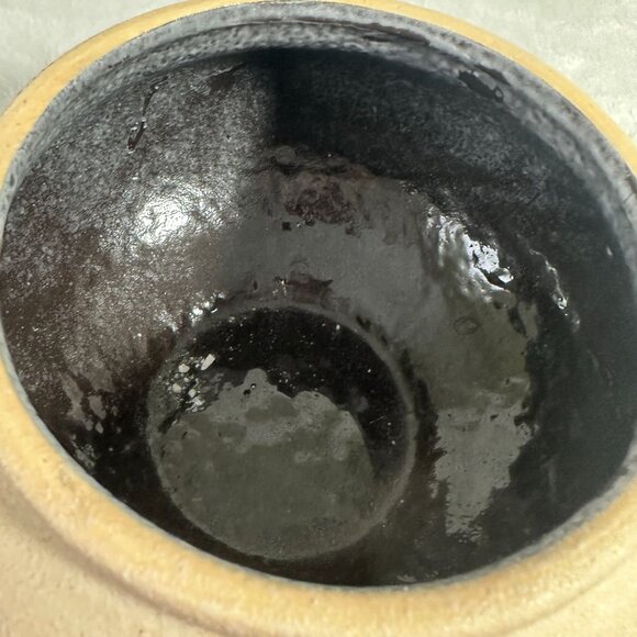 Vintage Handcrafted Ceramic Striped Vase - Picture 3 of 7